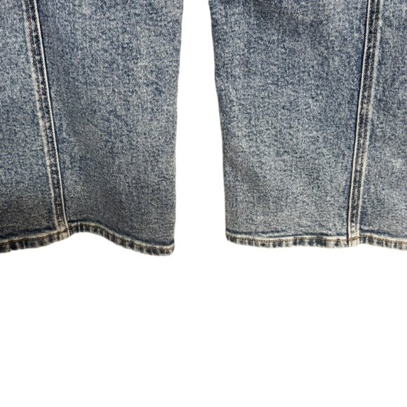 Re-Generation High Rise Wide Leg Jeans Size 11 | Vintage Wash Front Seam Denim - Picture 3 of 5